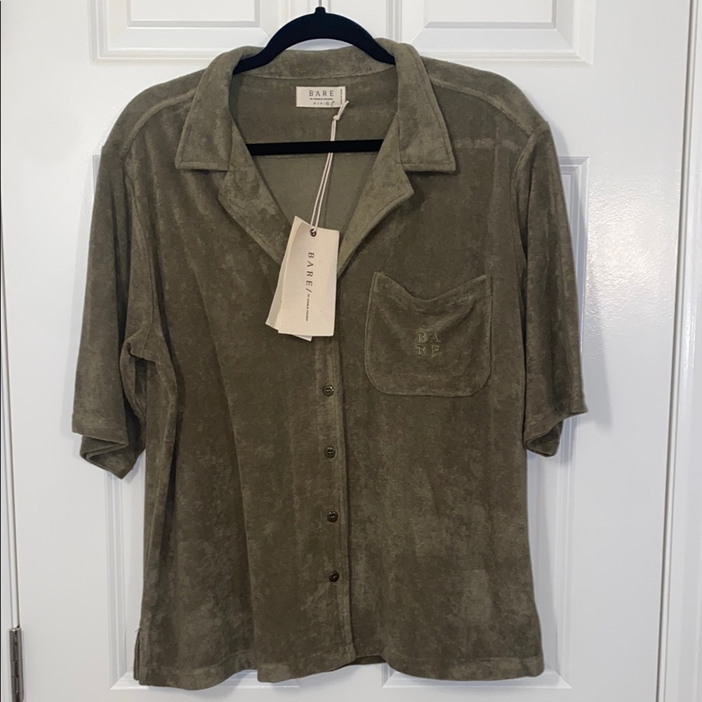 Charlie Holiday Green Terry Shirt NWT size XL - Picture 1 of 8